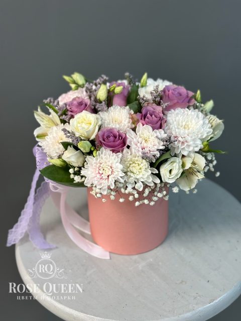 Коробка с цветами «Бисквит»